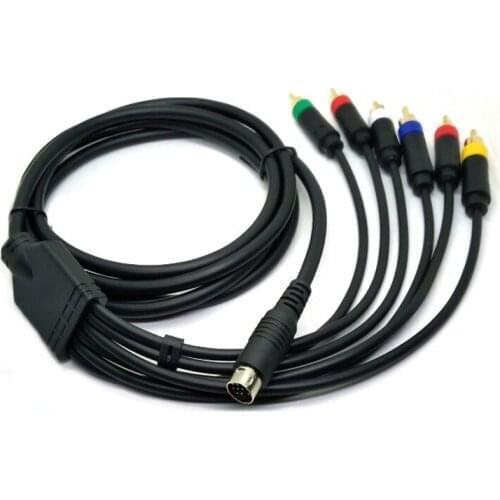 Black Component AV Video-Audio Cable for SEGA Saturn AV RCA Cord for SS