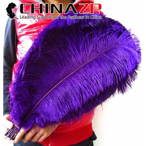CHINAZP Factory Size 50-55cm(20-22inch) 50pcs/lot Gorgeous and Graceful Dyed Purple Ostrich Feather