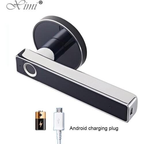 Biometric Touch Fingerprint Door Lock Mechanical key with password Combination can be charged by Android USB Hotel Lock
