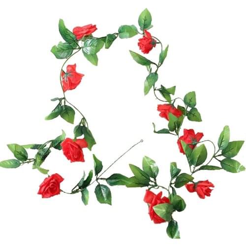 Silk Rose Artificial Flowers Bouquet High Quality Plastic vine for Home Living Room Wedding Table Decoration Fake Flower