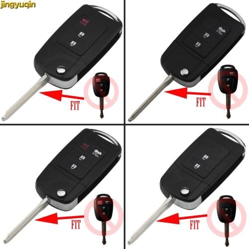 Jingyuqin 2/3/4 Buttons Replacement Folding Car Key Shell Remote Modified for Toyota Prius RAV4 Camry Remote Control Key Styling