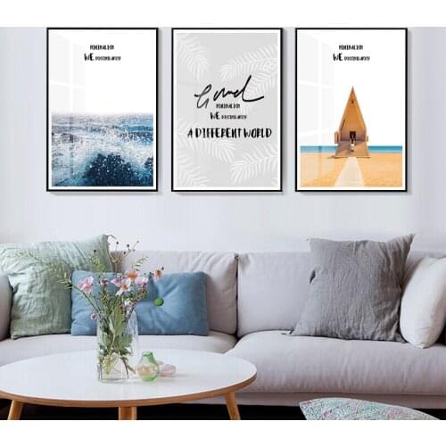 Sea Water Waves Wooden House Painting Canvas HD Prints Posters Wall Pictures For Living Room Wall Art Nordic Home Decoration