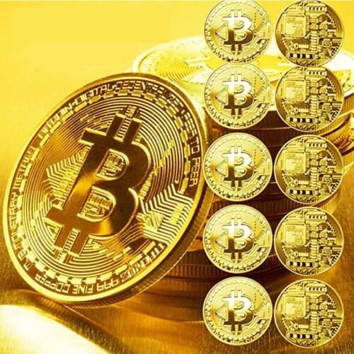 Creative Souvenir Gold Plated Bitcoin Coin Collectible Great Gift Bit Coin Art Collection Physical Gold Commemorative Coin