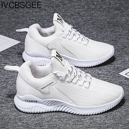 Men Casual Shoes New Mesh Breathable Solid Color Lace Up Male Running Shoes Men Non Slip Lightweight Sports Wild Mens Sneaker