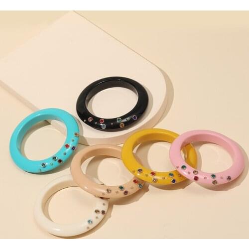 Fashion Indian Bangles Bracelet for Women Cute Acrylic With Colorful Diamond Bracelets Resin Charms Crystal Bangles For Girls