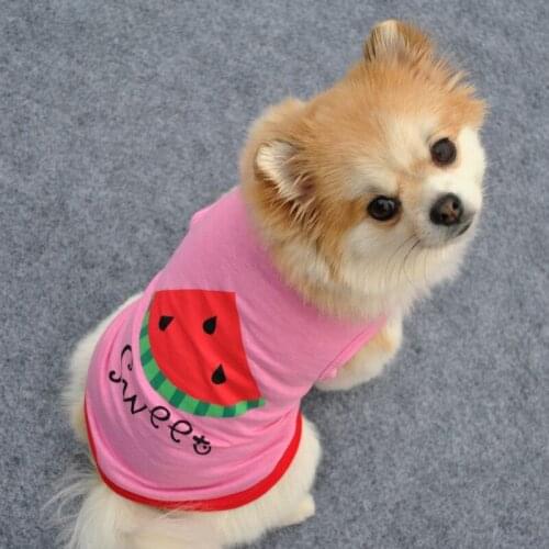 100% Cotton Pet Dogs Summer Autumn Soft Vest Sweet Watermelon Printred Shirt T-Shirt Top For Puppy Small Dogs Chihuahua Costume