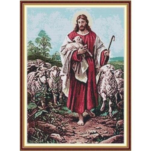Joy Sunday Jesus Patterns Counted 11CT 14CT Cross Stitch Sets Printed on Canvas DIY DMC Embroidery Kit for Needlework Home Decor