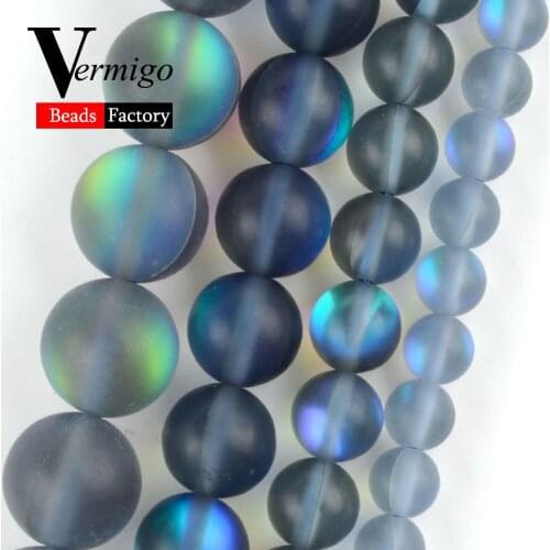 Natural Matte Grey Austrian Crystal Stone Round for Jewelry Making 6-12mm Beads Bracelet Necklace Accessories Wholesale