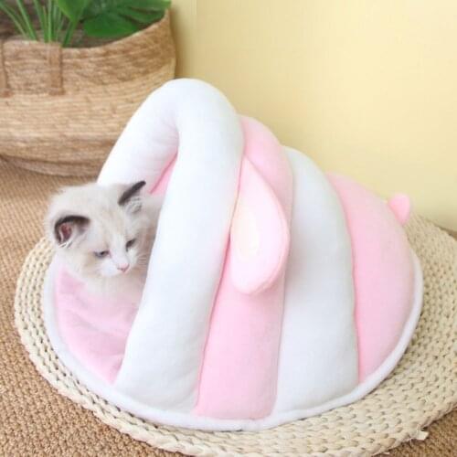 2021 New Warm Cat Bed Cave Pet Bed Cute Kitten Lounger Cushion Small Dog Basket Soft Puppy Mat Cats Supplies House For Cat