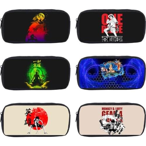 New 3D Print Anime One Piece Pencil Case Storage Cosmetic Bag Cartoon School Supplies Stationery Kids Zipper Make Up Box Purse