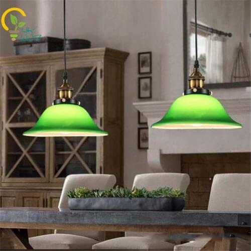 New Style Emerald Green E27 Pendant Lights Glass Lamp Luminaire Pendant Lamp Glass Lampshade Hang lamp Light For Bar Restaurant