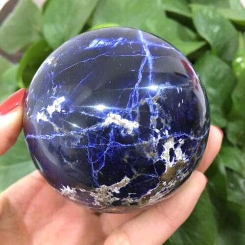 Wholesale Natural Blue Sodalite Crystal Ball Family Decorative Gifts Reiki Stone