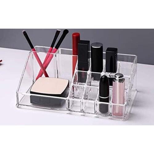 Makeup Organizer Clear Plastic Lipsticks Makeup Brushes Makeup Display Holder QX2E