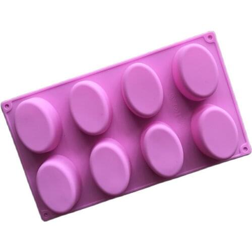 Friand Oval Cake Chocolate Jelly Muffin Bakeware Soap Mold Silicone 8-cavity