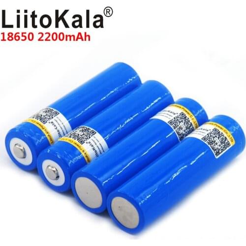 LiitoKala 18650 3.7V 2200mA Rechargeable lithium battery Light Flashlight batteries LED light battery + Pointed