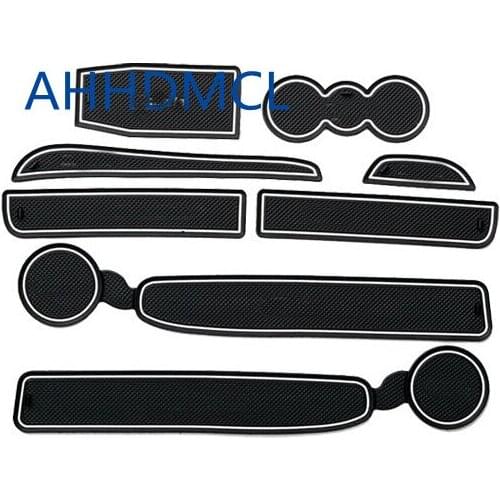 Car Door Groove Mat Gate Slot Cup Armrest Storage Pad For Skoda Octavia With Armrest Box 2007 2008 2009 2010 2011 2012 2013 2014