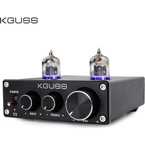 KGUSS T3 MINI Bile 6J1 Preamp Tube Amplifier Buffer HIFI Audio decoderTreble Bass Adjustment Pre-amps DC12V