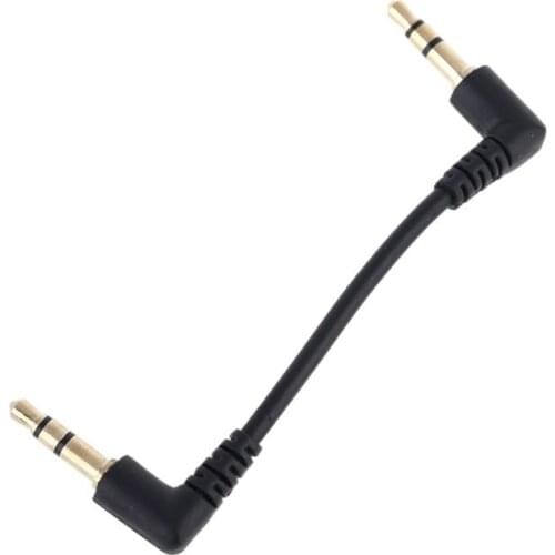 Durable PVC Metal Cable Dual 90 Degree Right Angled 3.5mm Jack Male to Male Stereo AUX Cable for Car AUX Speaker R9UA