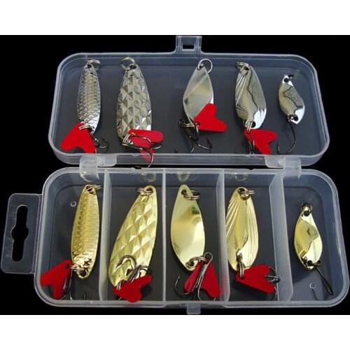 Mixed Colors Metal Spoon Sequins Spinner Fishing Lures Baits Set Hard Baits Kit Bass Pike Fishing Tackle Fake Bait Sequins Set
