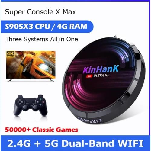 Retro Video Game Consoles Super Console X Max 4K HD Wifi With 50000+ Games For PS1/PSP/N64/SS Game Player TV Box