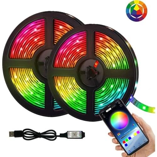 RGB 5050 2835 5V USB Bluetooth APP Control LED Lights Strip Flexible Decoration For Room TV Background Lighting Luces Led String