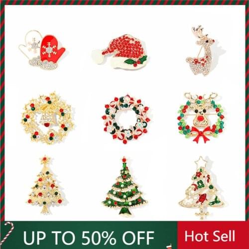 Christmas series Butterfly brooches Vintage pins Rhinestone Delicate Brooches for Women Gift Dress Accessories Elegant Pin