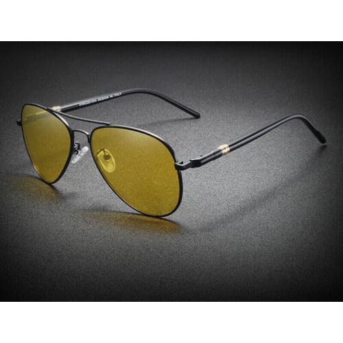 Night Vision Polarized Sunglasses Men Yellow Lens Night Driving Aviation Glasses