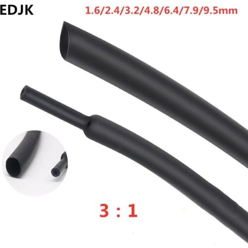 1M/lots 3:1 1.6/2.4/3.2/4.8/6.4/7.9/9.5/12.7mm Heat Shrink Tube with Glue Dual Wall Tubing Diameter Adhesive Lined Sleeve Wrap