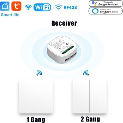 Tuya WiFi+RF Smart Light Switch Timer Breaker Smart Life APP Control 433MHZ Home Switch Relay Module Support Alexa Google Home