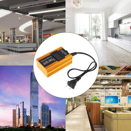 Gold 100KW US / EU 90V-250V Smart Power Saver Household Meter Electricity Saving Box with Electronic Screen Display