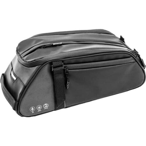 Bike Reflective Rack Bag,Rear Seat Rack Cycling Carrier Chest Bag with 8L Capacity Multi Pocket for Outdoor Traveling