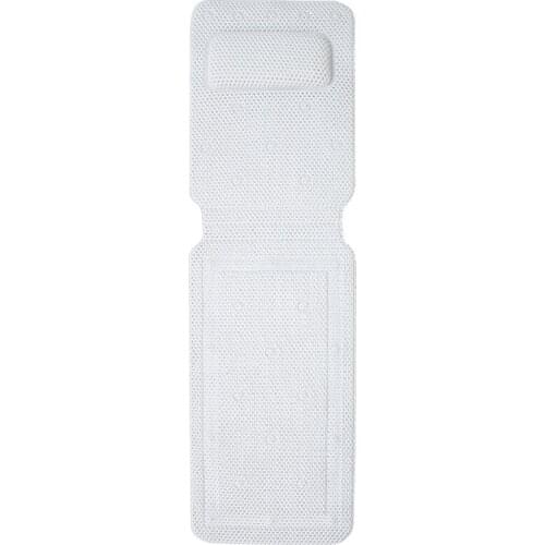 Full Body Bath Pillow and Bath Mat Soft Body Spa Bath Mattress with Non-Slip Suction Cup and Headrest for Neck and Back Support
