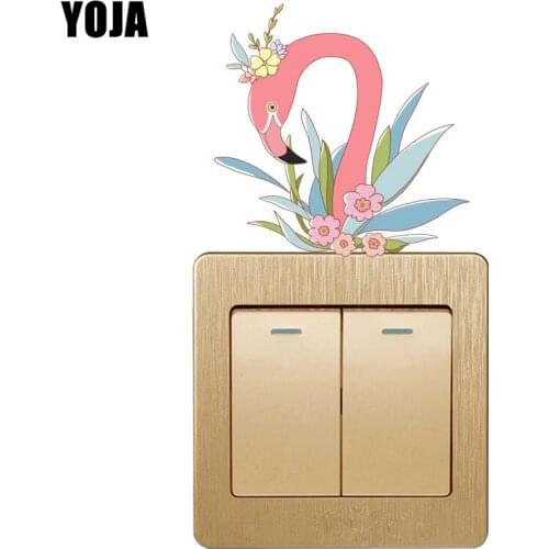YOJA Cartoon Flamingo High-quality Graphical Switch Sticker For Wall Decal PVC Decor 8SS0997