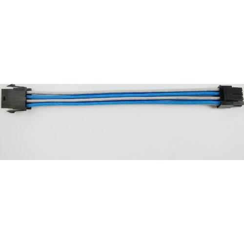 WinfMOD PCI-E 8PIN Female to Male 6+2Pin 18AWG PSU Extension Power Cord / Cable with Light Blue Grey Sleeve