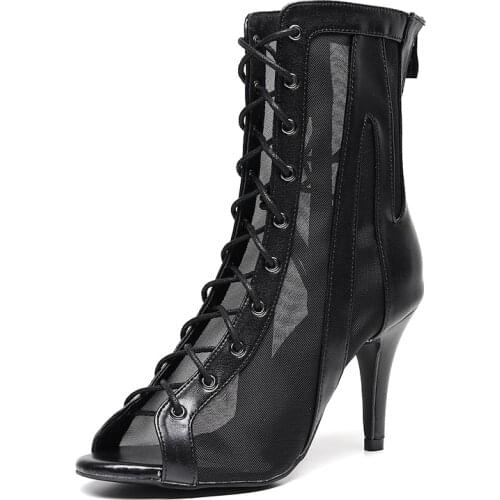 Woman PU Latin Dance Shoes For Women 2020 Ballroom Salsa Dance Boots For Girls Soft Bottom Salsa Latino Shoes For Women Heels