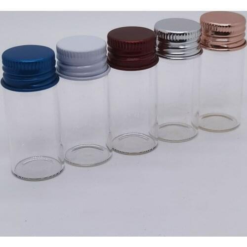 100pcs 10ml Mini Clear Glass Bottle With Aluminum Screw Cap For Cream Lotion Cosmetic Container Travel Sample Vial
