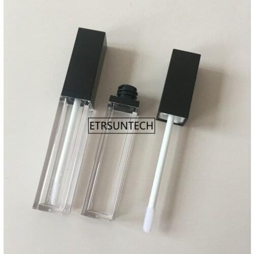 100pcs 8ml Square Black Lip Gloss Bottle,Plastic Empty Cosmetic Oil Refillable Tube, Liquid Eyeliner tube Storage Bottle F3682