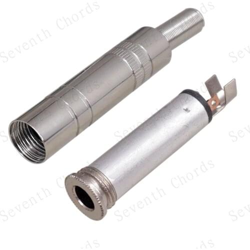 2 Pcs 6.35 mm 1/4 inch Female Jack Socket for Microphone Effector Amplifier Speaker Bass Guitar Audio Cable