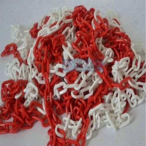 25M/LOT Fresh HDPE Traffic Safety Facilities Road Cone Guard Warning Chain 8MM Diameter Plastic Chain With Free Plastic S Hooks