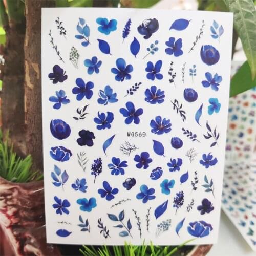 3D Stickers for Nails Beautiful Flowers Branch Petal Design Nails Art Decoration Manicure Stickers Sliders Nail Foil Accessories