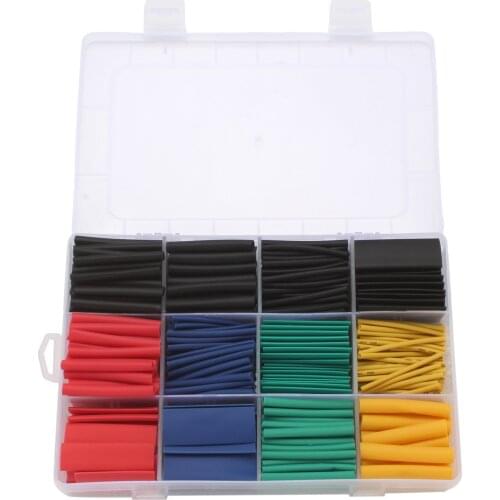 530pcs Heat Shrink Tubing Insulation Shrinkable Tube Assortment Electronic Polyolefin Ratio 2:1 Wrap Wire Cable Sleeve Tubes box