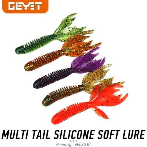 6Pcs Shrimp baitS Soft Worm Fishing Lures 76mm/2g Artificial Silicone Bait Wobblers Swimbait Fishing Tackles Craw