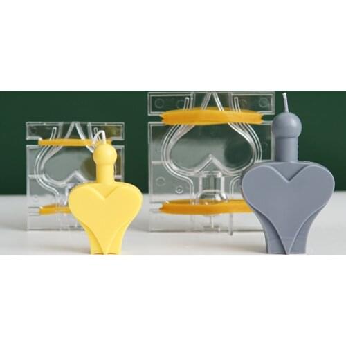 Love Heart shape Acrylic Candle Mold for Candle Making Mould DIY Handmade Soap Making Cake Home Decorating wax melt mold gifts