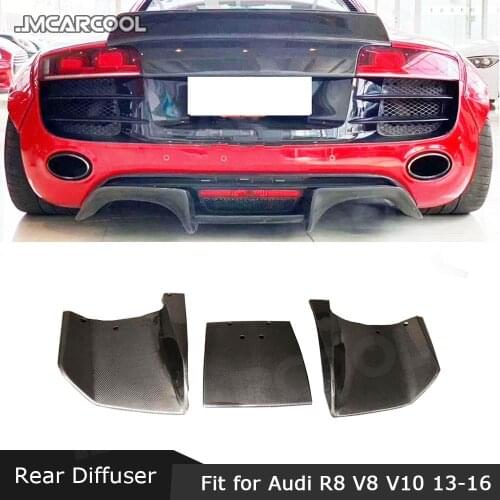 Carbon Fiber Material Rear Bumper Lip Diffuser Splitters Aprons for Audi R8 V8 V10 2013 2014 2015 2016 FRP Car Guard Plate