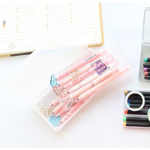 Domikee large capacity double layer school student transparent PP pencil case big pen organizer box stationery supplies gift
