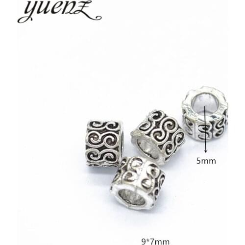 YuenZ 10pcs Antique Silver Color big hole Beads Spacers Beads Fit European Charm Jewelry Accessories DIY Findings R77