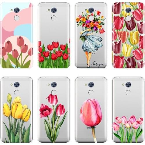 For Huawei Honor 6 5A 4X 5X 6X 6A Phone Case Silicone Flower Girl Tulip Floral Soft Back Cover For Huawei Honor 4C 5C 6C 6A Pro