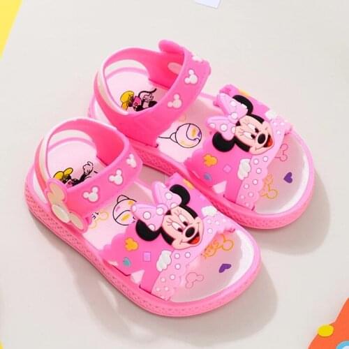 Disney childrens non-slip soft bottom boy girl baby sandals beach shoes cartoon Minnie Mickey
