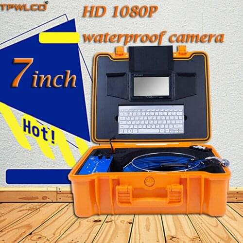 7inch Pipe Endoscope System 20M Cable 12pcs LED 25mm Professional Industrial Drain Sewer Waterproof Camera With Keyboard
