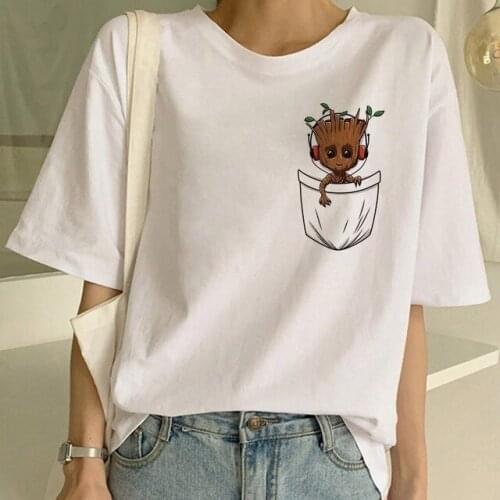 Funny Cartoon T Shirt Women Fashion Beauty Lady Fashion Cosmetic Bag Drawing Top Female T-shirts 90s Harajuku Streetwear Clothes